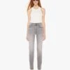 The Mid Rise Rider Skimp - Barely There -Mother Denim 10584 1158 BYT VW A FullBodyFront 3985