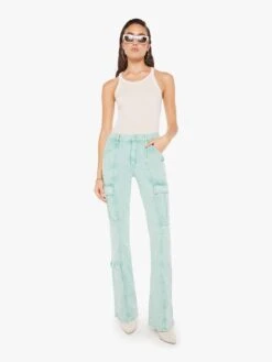 The Swiss Army Desperado Heel - Neptune Green -Mother Denim 10707 413 NPG VW A FullBodyFront 4300