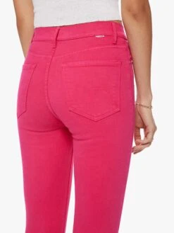 High Waisted Runaway Slice Heel - Raspberry Sorbet -Mother Denim 1293 753 RBB 0584
