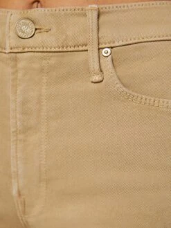 The Mid Rise Dazzler Ankle Fray - Prairie Sand -Mother Denim 1906 674 SAN VW F Detail 7324