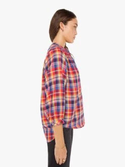 The Push Over Top - Rad Plaid -Mother Denim 2173 1446 RPD VW B WaistUpSide 3355