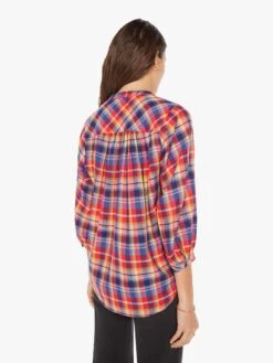 The Push Over Top - Rad Plaid -Mother Denim 2173 1446 RPD VW C WaistUpBack 3348