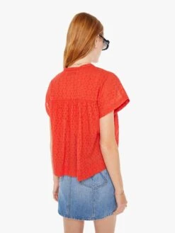 The Pop Your Top - High Risk Red -Mother Denim 2332 1485 HRK VW C WaistUpBack 3156