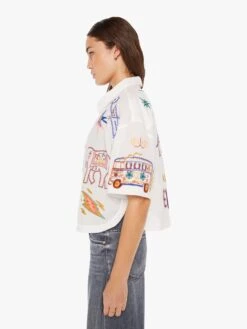 The Roomie Crop - Electric -Mother Denim 2522 1289 ELE VW B WaistUpSide 3580