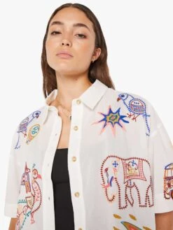 The Roomie Crop - Electric -Mother Denim 2522 1289 ELE VW E Detail 3577