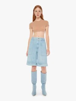 SNACKS! The Tasty Utility Short Cuff - Sweet And Sour -Mother Denim 4048 1321 SWS VW A FullBodyFront 4473