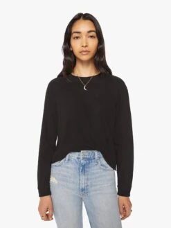 The L/S Slouchy Cut Off - Black