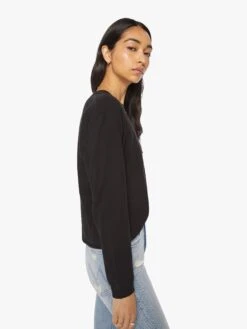 The L/S Slouchy Cut Off - Black -Mother Denim 8125 1079 BLK 00289