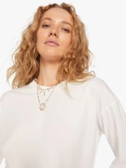 The L/S Slouchy Cut Off - Bright White -Mother Denim 8125 1079 WBW 00230