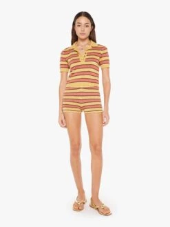 The Hot Under The Collar Top - Mustard Brown Stripe -Mother Denim 81286 1500 MUB VW D FullBodyFront 3792 33e9caf5 4060 45fc 8b5f 529451dd7500