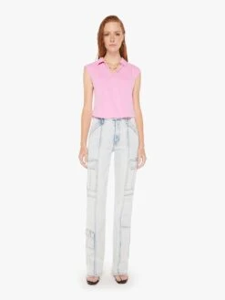 The Shape Up Tee - Rosebloom -Mother Denim 81361 1079 RSB VW D FullBodyFront 4187