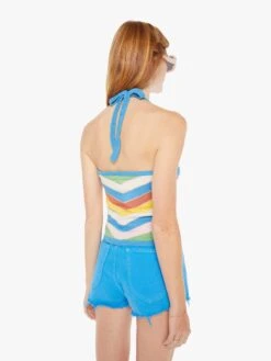 The Back At You Top - Multi Light Blue Stripe -Mother Denim 81546 1498 MLT VW C WaistUpBack 4762