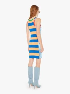 The Chin Ups Mini Dress - Multi Navy Stripe -Mother Denim 81626 1497 NAB VW C WaistUpBack 4391