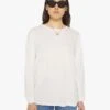 The Long Sleeve Rowdy - Bright White -Mother Denim 8245 1079 WBW VW A WaistUpFront 2877