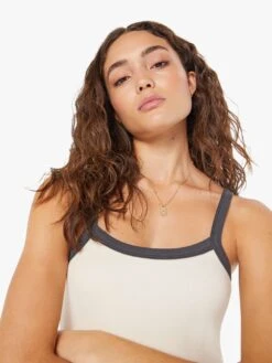 The Open Arms Tank - Antique White And Black 12 The Open Arms Tank - Antique White And Black -Mother Denim 8273 R865 ATQ VW E Detail 4722