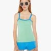 The Open Arms Tank - Neptune Green And Blue Aster 2 The Open Arms Tank - Neptune Green And Blue Aster -Mother Denim 8273 R865 NEP VW A WaistUpFront 4494
