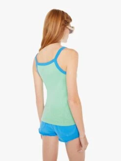 The Open Arms Tank - Neptune Green And Blue Aster -Mother Denim 8273 R865 NEP VW C WaistUpBack 4725