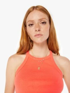 The Up In Arms - Hot Coral 13 The Up In Arms - Hot Coral -Mother Denim 8293 988 HCL VW E Detail 3491