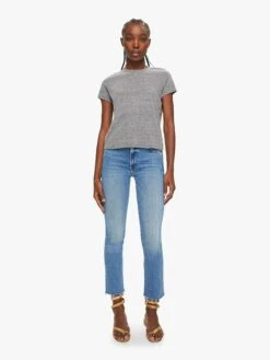 The Lil Goodie Goodie - Heather Grey -Mother Denim 8341 1177 HTG VW D FullBodyFront 1801