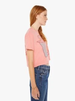 The Grab Bag Crop Tee - Love Cupid -Mother Denim 8911 1079 LCP VW B WaistUpSide 3656