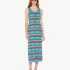 The Like A Glove Column Dress - Multi Blue Stripe -Mother Denim 90003 1495 BBS VW A FullBodyFront 3406