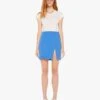 The Side Splitter Mini Skirt - Princess Blue -Mother Denim 90271 753 PCB VW A FullBodyFront 3387