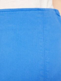 The Side Splitter Mini Skirt - Princess Blue -Mother Denim 90271 753 PCB VW F Detail 3360