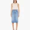 The Vagabond Midi Skirt - For Sure -Mother Denim 9555 1409 FSU VW A FullBodyFront 4236 a206bd38 0d77 4385 b1a9 e30e9e41b631