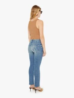 PETITES The Lil' Mid Rise Dazzler Ankle Fray - Riding The Cliffside -Mother Denim P906 1008 RCS VW C FullBodyBack 4818